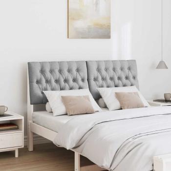 Gepolstertes Kopfteil Hellgrau 160 cm Massives Kiefernholz