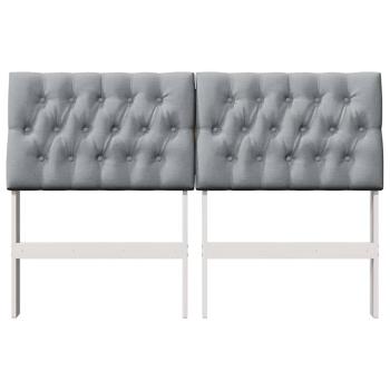 Gepolstertes Kopfteil Hellgrau 150 cm Massives Kiefernholz