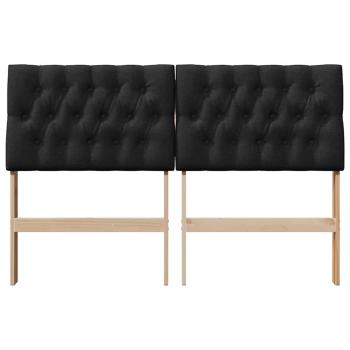 Gepolstertes Kopfteil Schwarz 140 cm Massives Kiefernholz