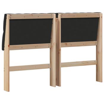 Gepolstertes Kopfteil Schwarz 140 cm Massives Kiefernholz