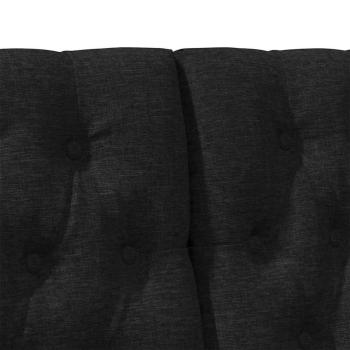 Gepolstertes Kopfteil Schwarz 140 cm Massives Kiefernholz