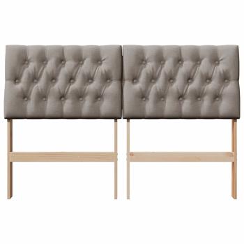 Gepolstertes Kopfteil Taupe 135 cm Massives Kiefernholz