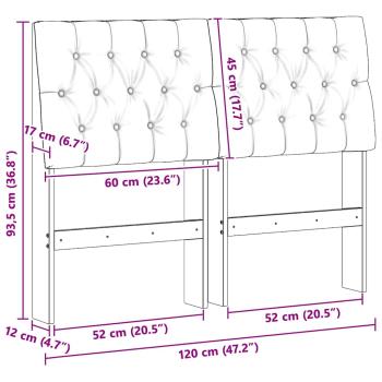 Gepolstertes Kopfteil Dunkelgrau 120 cm Massives Kiefernholz