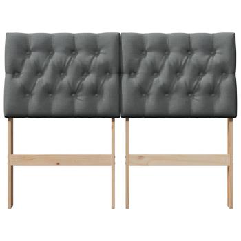 Gepolstertes Kopfteil Dunkelgrau 120 cm Massives Kiefernholz