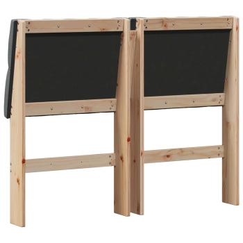 Gepolstertes Kopfteil Dunkelgrau 120 cm Massives Kiefernholz