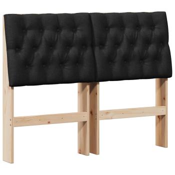 ARDEBO.de - Gepolstertes Kopfteil Schwarz 120 cm Massives Kiefernholz