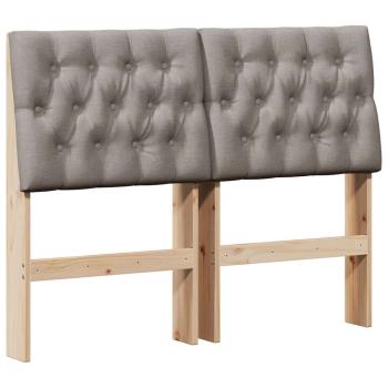Gepolstertes Kopfteil Taupe 120 cm Massives Kiefernholz