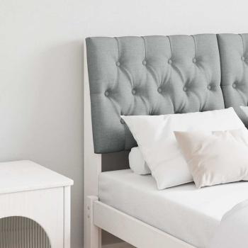 ARDEBO.de - Gepolstertes Kopfteil Hellgrau 120 cm Massives Kiefernholz