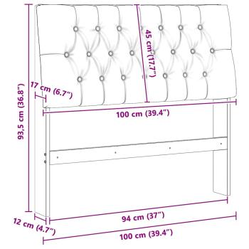 Gepolstertes Kopfteil Taupe 100 cm Massives Kiefernholz