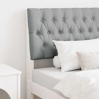 ARDEBO.de - Gepolstertes Kopfteil Hellgrau 90 cm Massives Kiefernholz