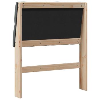 Gepolstertes Kopfteil Dunkelgrau 80 cm Massives Kiefernholz