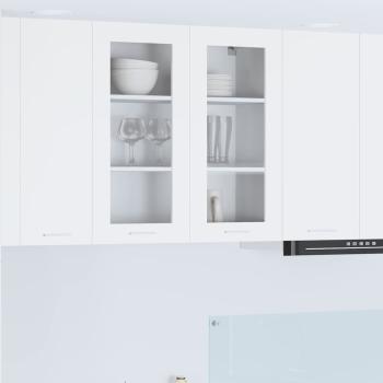 ARDEBO.de - Hängeschrank mit Regal Riga Weiß 80 x 31 x 80 cm Holzwerkstoff