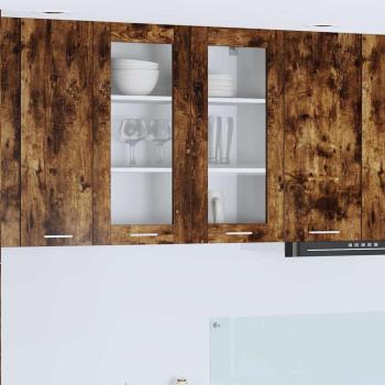 ARDEBO.de - Hängeschrank mit Regal Riga Geräucherte Eiche 80 x 31 x 80 cm