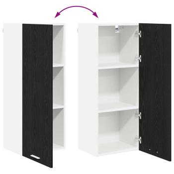 Hängeschrank mit Tür Riga Schwarz Eichen-Optik 40 x 31 x 100 cm