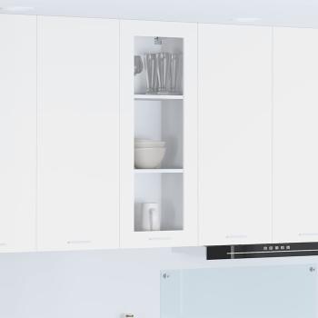 ARDEBO.de - Hängeschrank mit Regal Riga Weiß 40 x 31 x 100 cm Holzwerkstoff