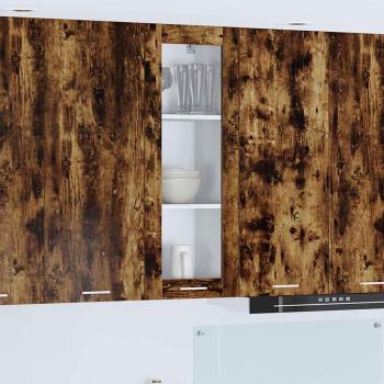 ARDEBO.de - Hängeschrank mit Regal Riga Geräucherte Eiche 40 x 31 x 100 cm