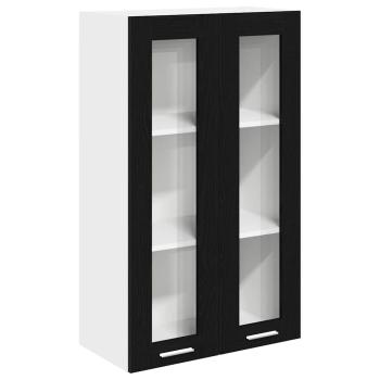 Hängeschrank mit Tür Riga Schwarz Eichen-Optik 60 x 31 x 100 cm