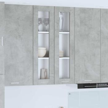 ARDEBO.de - Hängeschrank Riga Beton Grau 60 x 31 x 100 cm Holzwerkstoff