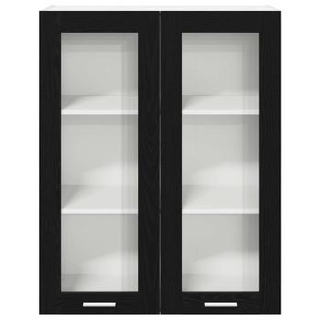 Hängeschrank mit Tür Riga Schwarz Eichen-Optik 80 x 31 x 100 cm