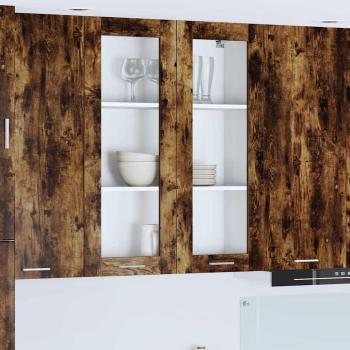 ARDEBO.de - Hängeschrank mit Regal Riga Geräucherte Eiche 80 x 31 x 100 cm