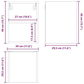 Hängeschrank Riga Schwarz Eichen-Optik 30 x 29,5 x 40 cm