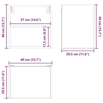 Hängeschrank Riga Schwarz Eichen-Optik 40 x 29,5 x 40 cm
