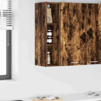 ARDEBO.de - Hängeschrank mit Regal Riga Geräucherte Eiche 20 x 29,5 x 80 cm