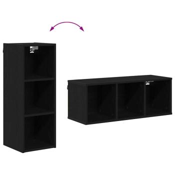 ARDEBO.de - Hängeschrank Riga Schwarz Eichen-Optik 30 x 29,5 x 80 cm