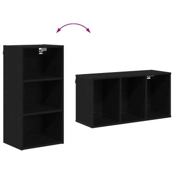 Hängeschrank Riga Schwarz Eichen-Optik 40 x 29,5 x 80 cm