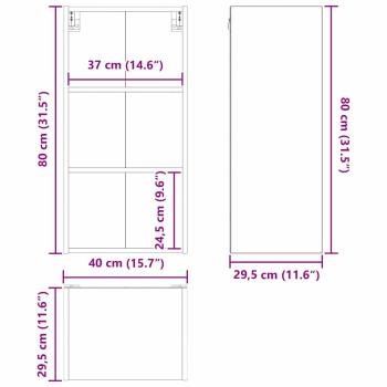 Hängeschrank Riga Beton Grau 40 x 29,5 x 80 cm Holzwerkstoff