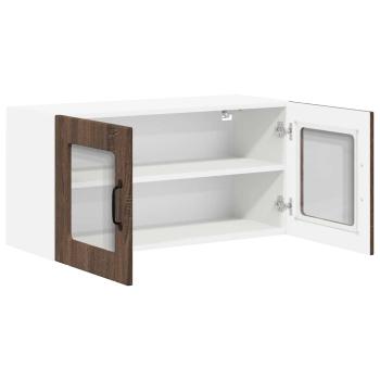 Küchenhängeschrank mit Regal Braun Eichen-Optik 80 x 31 x 40 cm