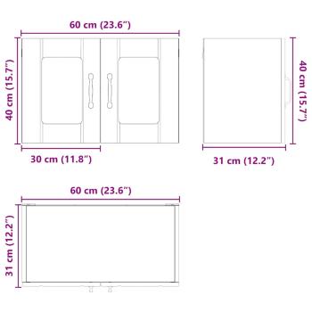 Küchenhängeschrank mit Regal Weiß 60 x 31 x 40 cm Holzwerkstoff