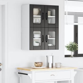 ARDEBO.de - Küchenhängeschrank 2 pcs Schwarz 60 x 31 x 40 cm Holzwerkstoff