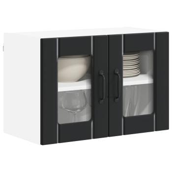 Wandglas-Schrank LUCCA 2 stk. Schwarz Holzwerkstoff