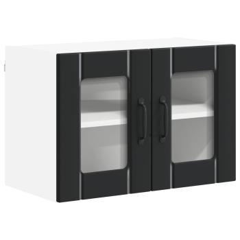 Wandglas-Schrank LUCCA 2 stk. Schwarz Holzwerkstoff