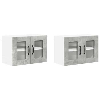 Küchenhängeschrank mit Regal 2 pcs Beton Grau 60 x 31 x 40 cm