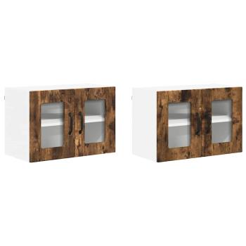 Küchenhängeschrank 2 pcs Geräucherte Eiche 60 x 31 x 40 cm