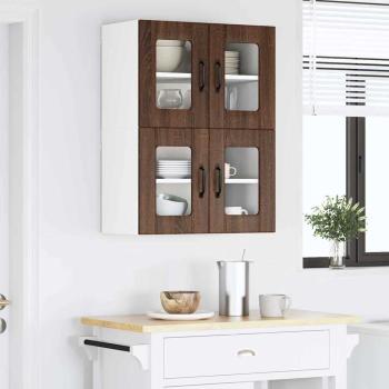 Küchenhängeschrank mit Regal Braun Eichen-Optik 60 x 31 x 40 cm
