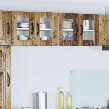 ARDEBO.de - Wandglas-Schrank LUCCA 2 stk. Altholz Holzwerkstoff