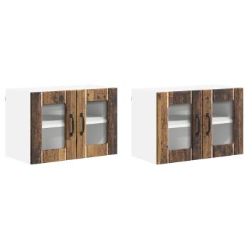 Wandglas-Schrank LUCCA 2 stk. Altholz Holzwerkstoff