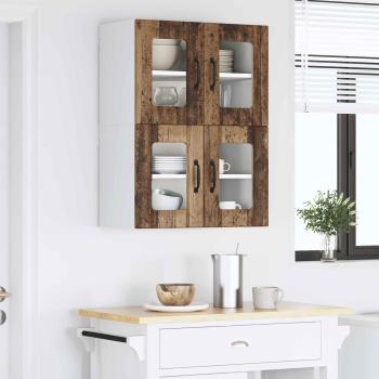 Wandglas-Schrank LUCCA 2 stk. Altholz Holzwerkstoff