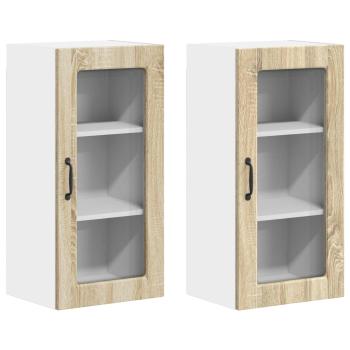 Küchenhängeschrank mit Regal 2 pcs Sonoma-Eiche 40 x 31 x 80 cm