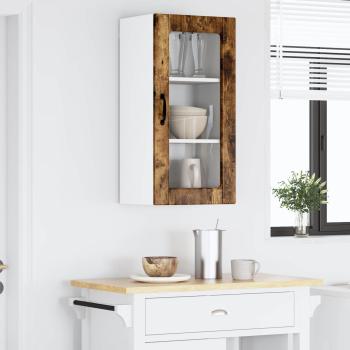 ARDEBO.de - Wandglas-Schrank LUCCA 2 stk. Geräucherte Eiche Holzwerkstoff