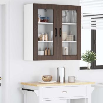Wandglas-Schrank LUCCA 2 stk. Brauneiche Holzwerkstoff