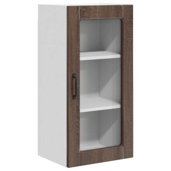 Wandglas-Schrank LUCCA 2 stk. Brauneiche Holzwerkstoff