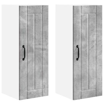 Wandschrank LUCCA 2 stk. Betongrau Holzwerkstoff