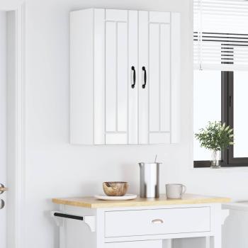 Küchenhängeschrank mit Tür 2 pcs Hochglanz Weiß 30 x 31 x 80 cm