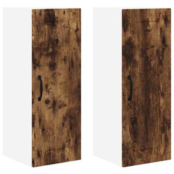 Küchenhängeschrank 2 pcs Geräucherte Eiche 30 x 31 x 80 cm