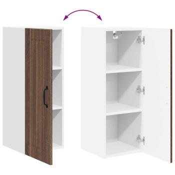Küchenhängeschrank mit Regal Braun Eichen-Optik 30 x 31 x 80 cm