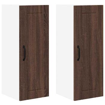 Küchenhängeschrank 2 pcs Braun Eichen-Optik 30 x 31 x 80 cm